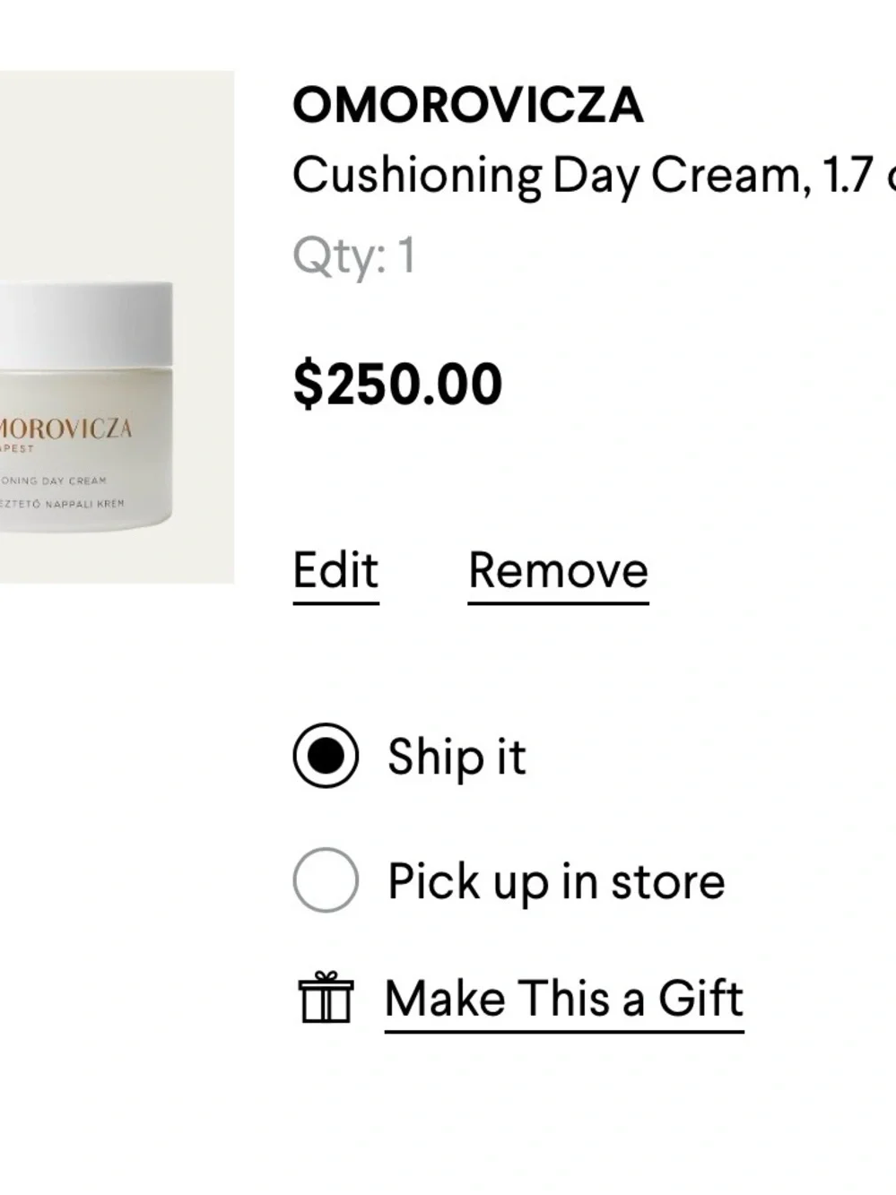 OMOROVICZA Cushioning Day Cream, 1.7 oz.